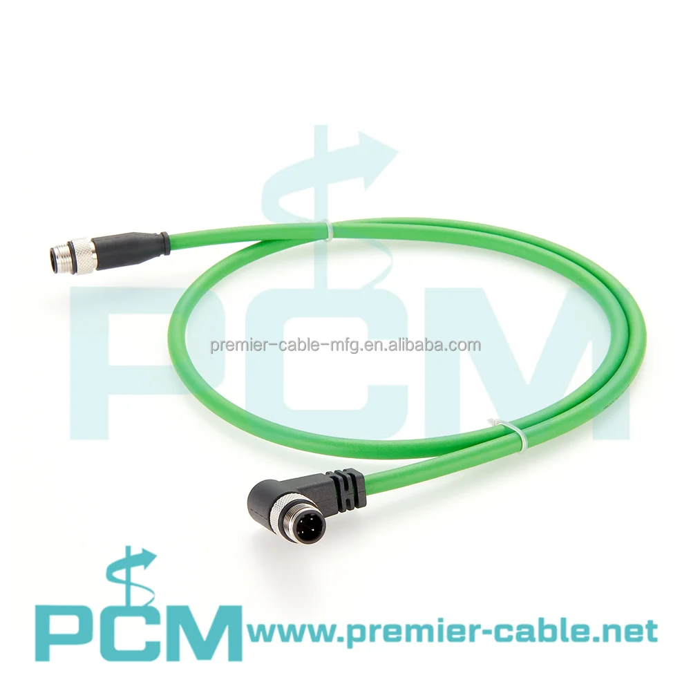 Profinet Ethernet Cat5e D-Code M12 to M12 Male Angle Cable factory