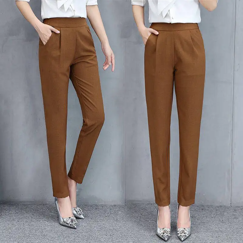 Dropship Straight Belt Women's Pants Capris High Waist Pant For Women 2021  Summer Autumn Female Office Lady Korean Fashion Suit Pants to Sell Online  at a Lower Price