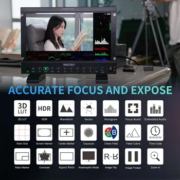 SEETEC P133 PRO 13.3-inch HD Broadcast Studio Monitor 1000nit High Bright 1920x1080 FHD LCD OEM Logo Custom/Box/Power detail image