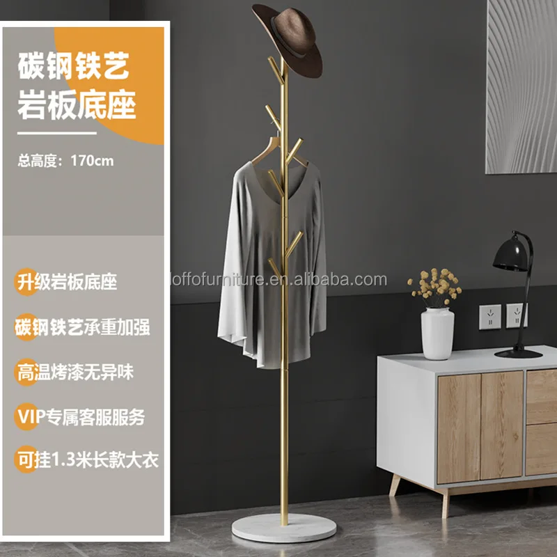 Modern Luxury Clothes Coat Hanger Standing Space Saving Multifunction