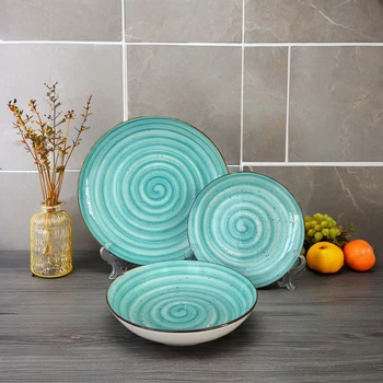 Wholesale New Hand-Painted Simple Style Ceramic Soup Plate Fashion Porcelain Deep Dish Dinnerware Sets