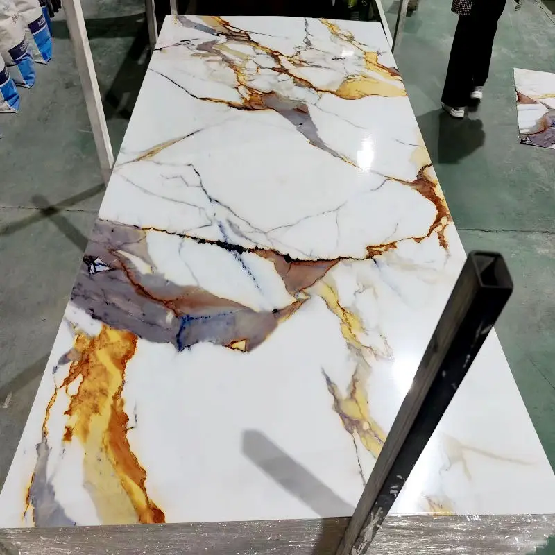 High Quality 1220*2440mm Gilding PVC Mabel Sheet Waterproof Fireproof UV Marble Sheet for Wall Panel