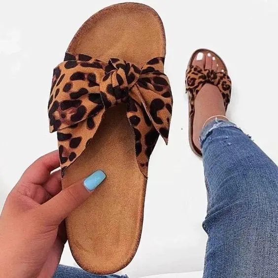 womens slippers leopard