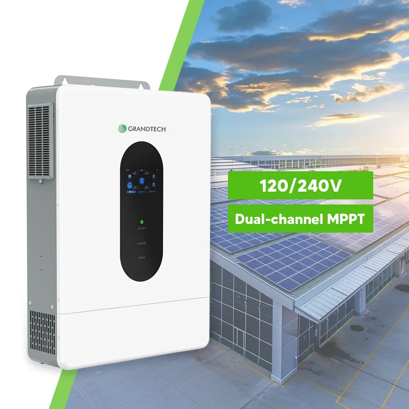 Inversor híbrido de 12 000 W y 48 V, bifásico, con función WiFi; entrada/salida de CA de 120 V/240 V; hasta 6 unidades en paralelo (máx.) para uso doméstico