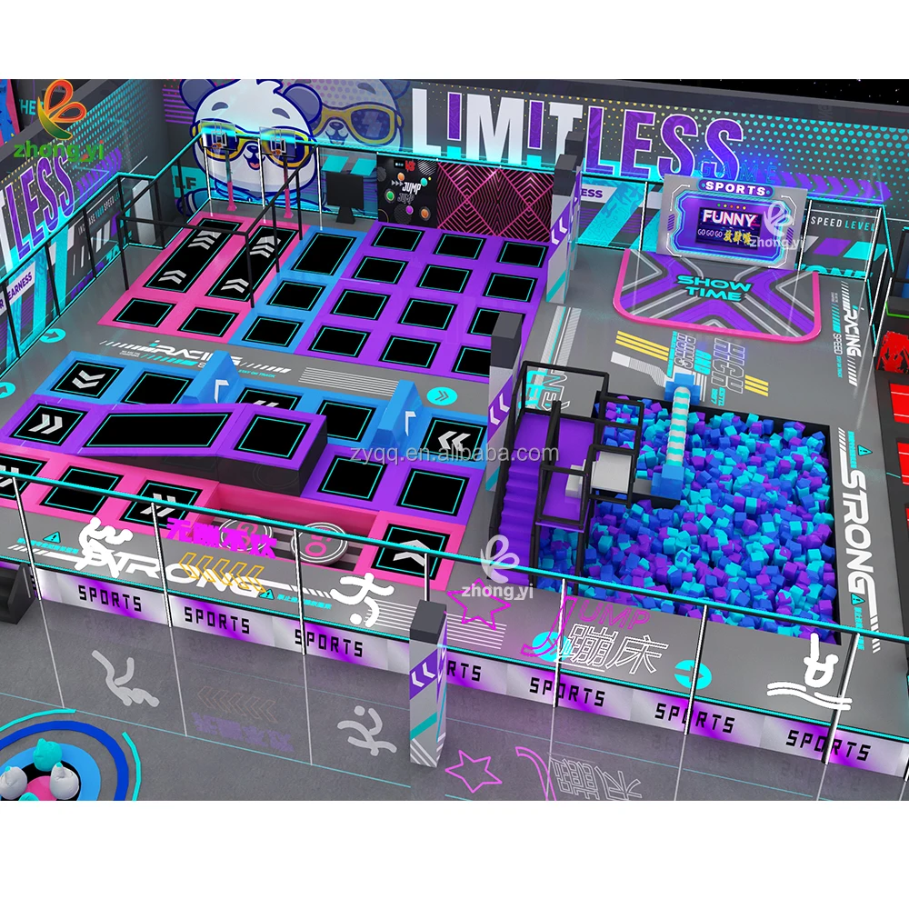 Most Popula Indoor Playground for Kids Entertainment Mall Custom Design  Indoor Trampoline Park Commercial Solution