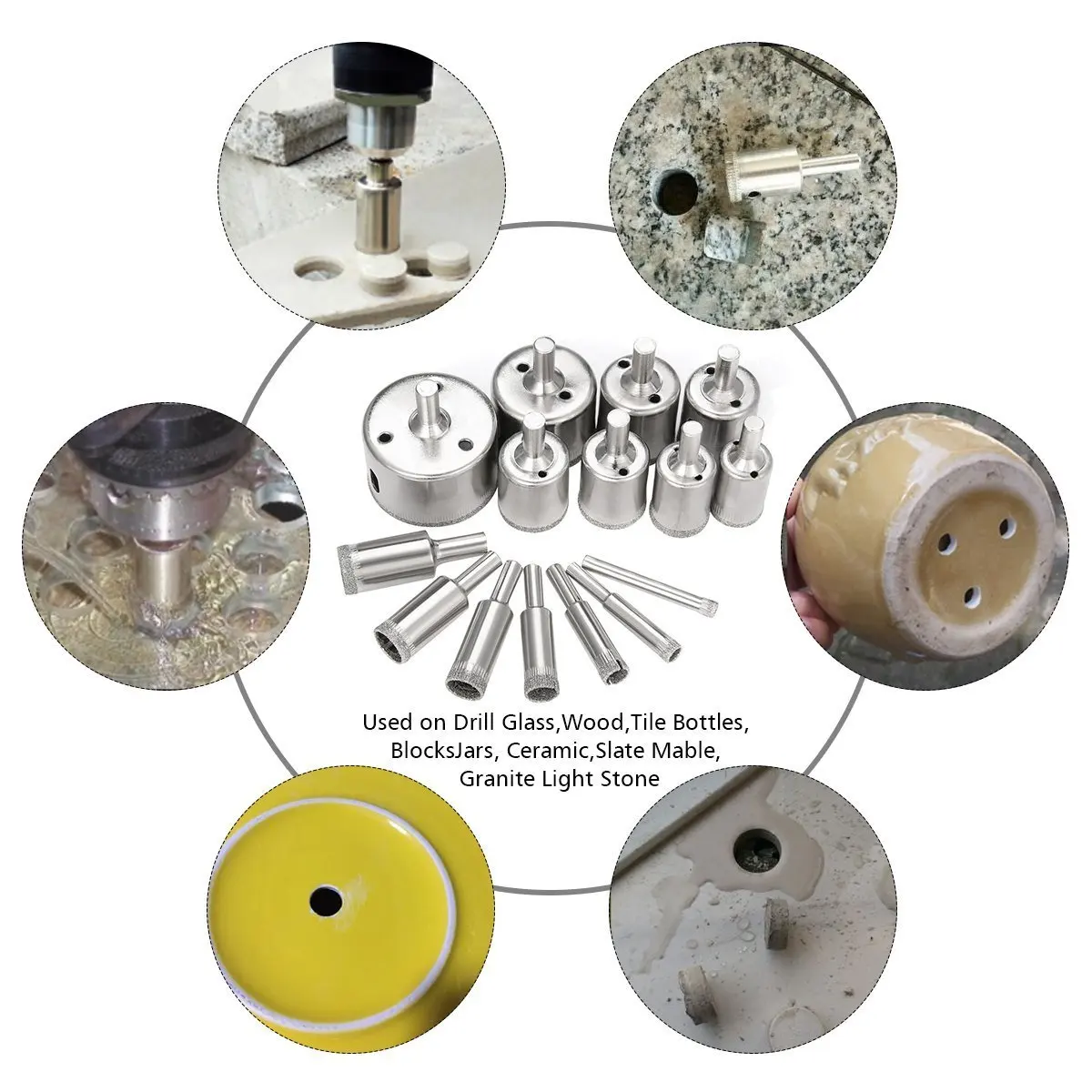 6-50 мм 10 шт. высокое качество фарфоровая плитка Отверстие пила мрамор стекло сверление алмазное Резак