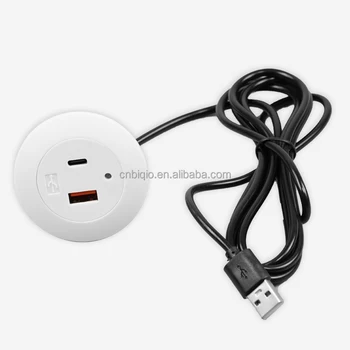 Embedded Desk USB+Type C Charger Furniture Hidden Table USB charger for office furniture