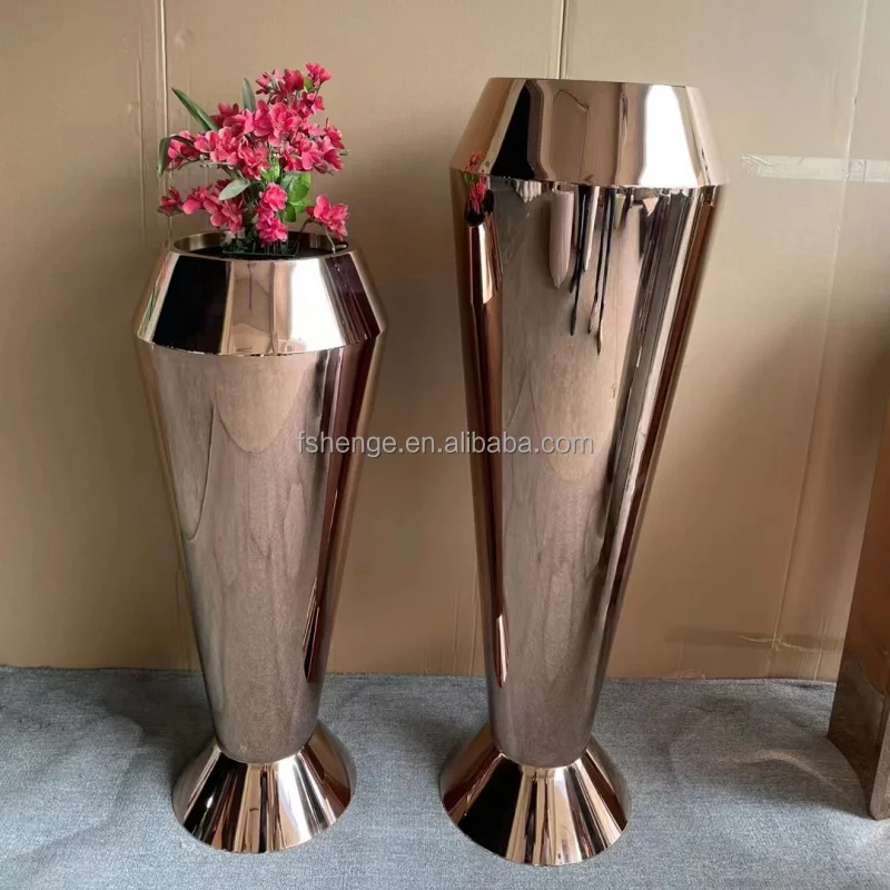 110cm Metal Gold Flower Pot / Garden Big Planters Tall Vase for Home Decor