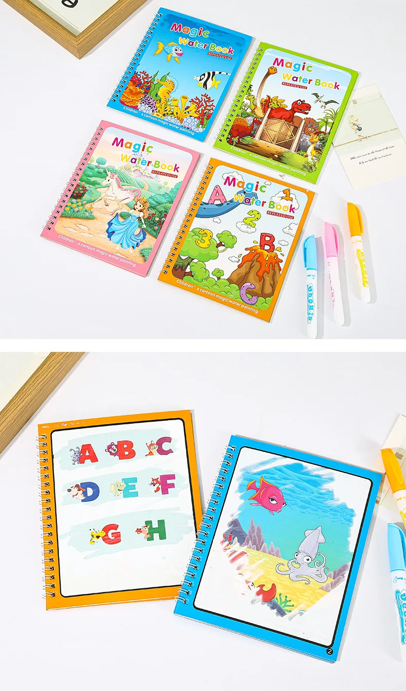 product children magic water painting book reusable colouring book for kids rrawing book printing service-23