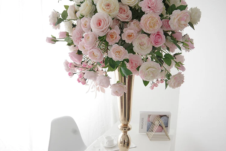 Pink Silk Flower Kissing Ball for Wedding Centerpiece Decorative
