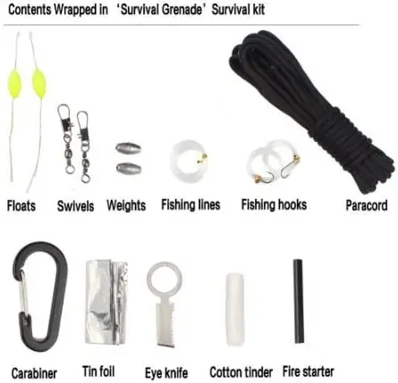 Paracord Survival Kit-Includes Fire Starter, Tinder