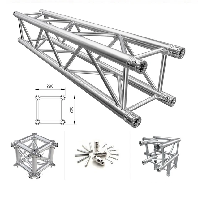 Aluminum Alloy Truss 290Mm*290Mm Square Spigot 1M To 4M Height For Events Concerts With Tuv Certificate