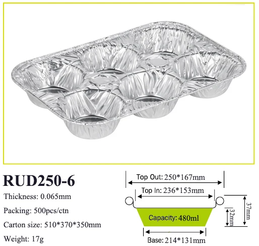 Aluminum Foil Containers for Cup Cake Compartments Egg Tart