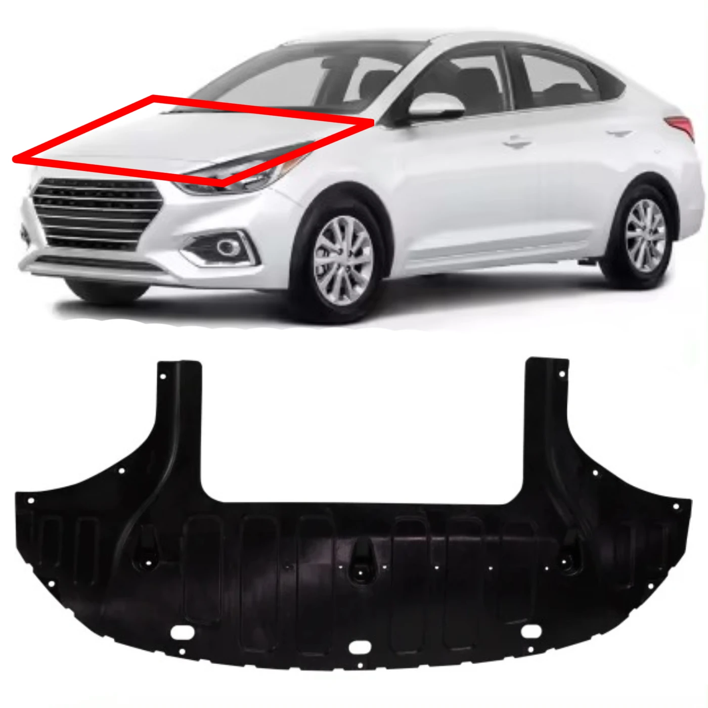 car Front Engine Splash Shield for hyundai accent 2018 2019