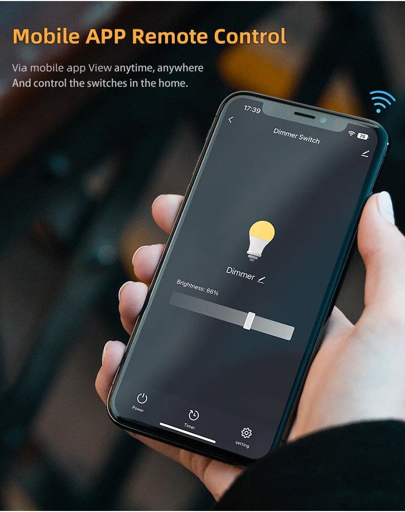 Smart Dimmer Switch Touch APP Voice Control Supports Tuya/Google/Alexa Zigbee Dimming Timer for Waterproof