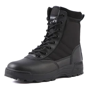 Summer-Winter Outdoor Tactical Boots Black Cowhide Jungle Training  Shoes Non-Slip Rubber Sole Breathable Leather Design