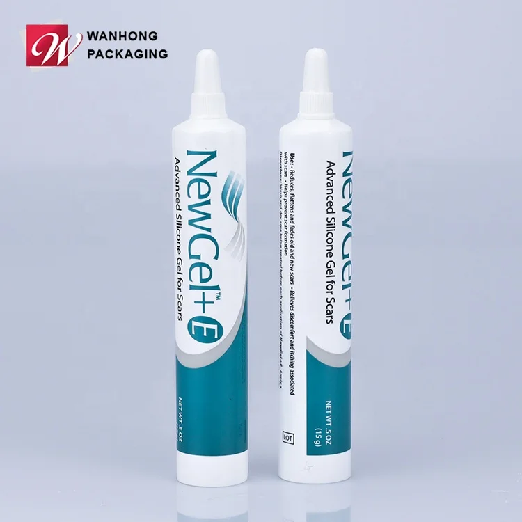 Color  Customized White Unique Cream Container Printing Nozzle 15ml Tube