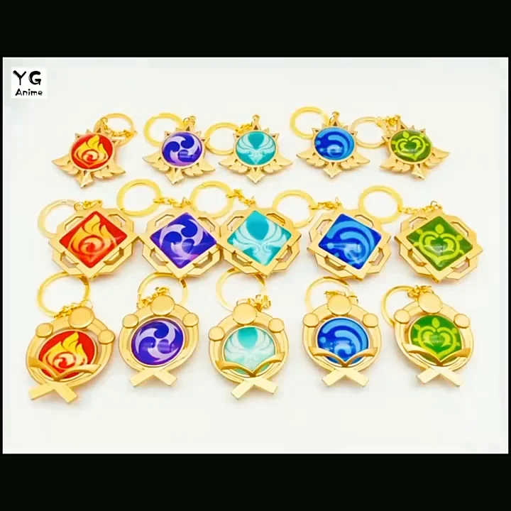 Anime Genshin Impact Keychain Element Vision God's Eye Mondstadt Liyue