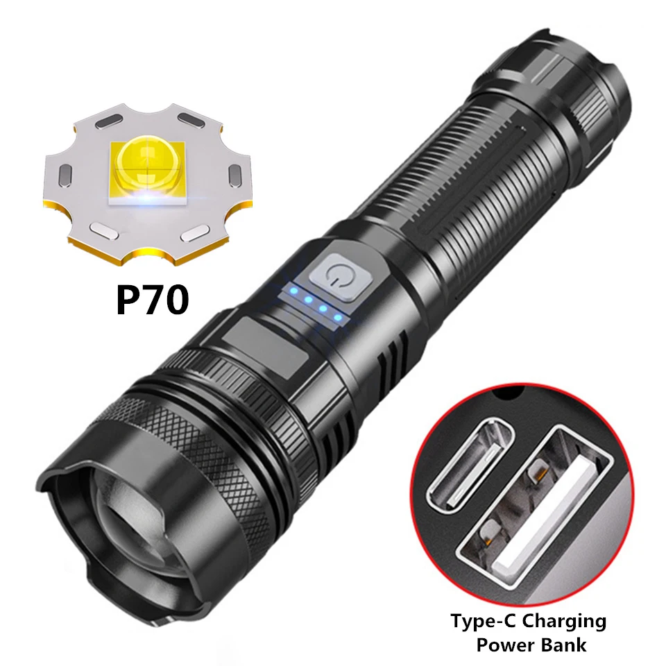 Torcia LED Mini Da Campeggio E Autodifesa – Elettroshock USB Ricaricabile – 60g Di Sicurezza