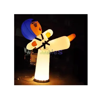 Custom Inflatable Taekwondo Boy Character Air Dancer Single Leg Taekwondo Sky Dancer Figure for Outdoor Promotional Advertising