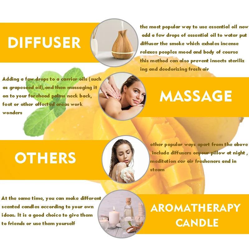 Candle Scents Oil Fruit Extract Mango Flavor Oil Mango Essential Oil for Cosmetic Cream