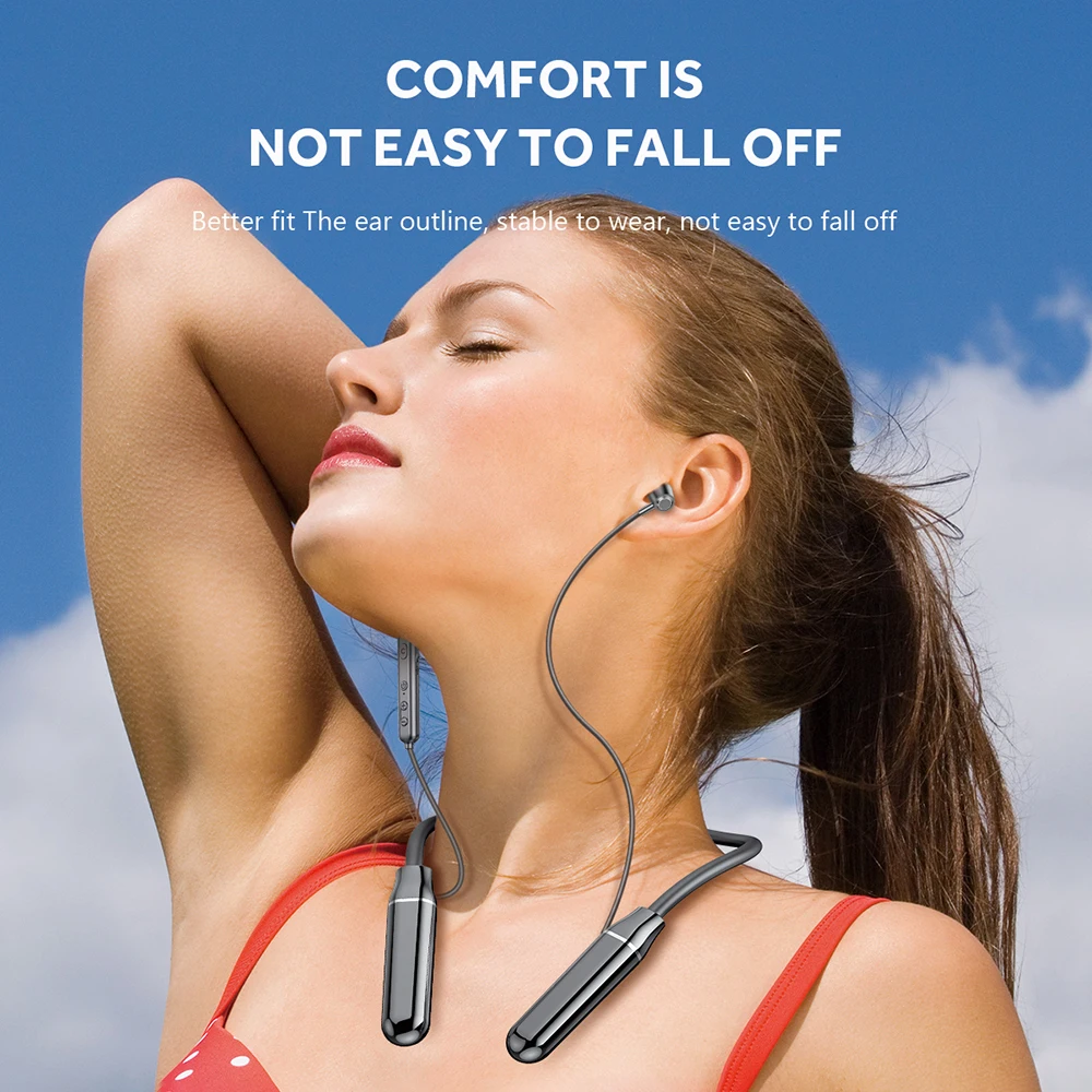 2021 new wireless headset neck hanging neck sports Stereo Noise Reduction earphone & headphone