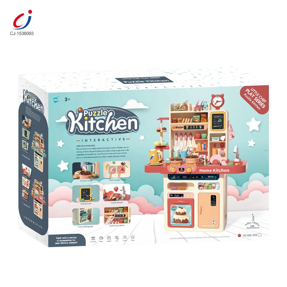 Chengji Educational Pretend Home Cooking Food Kids Play House Kitchen Set Toy Plastic Big for Kids