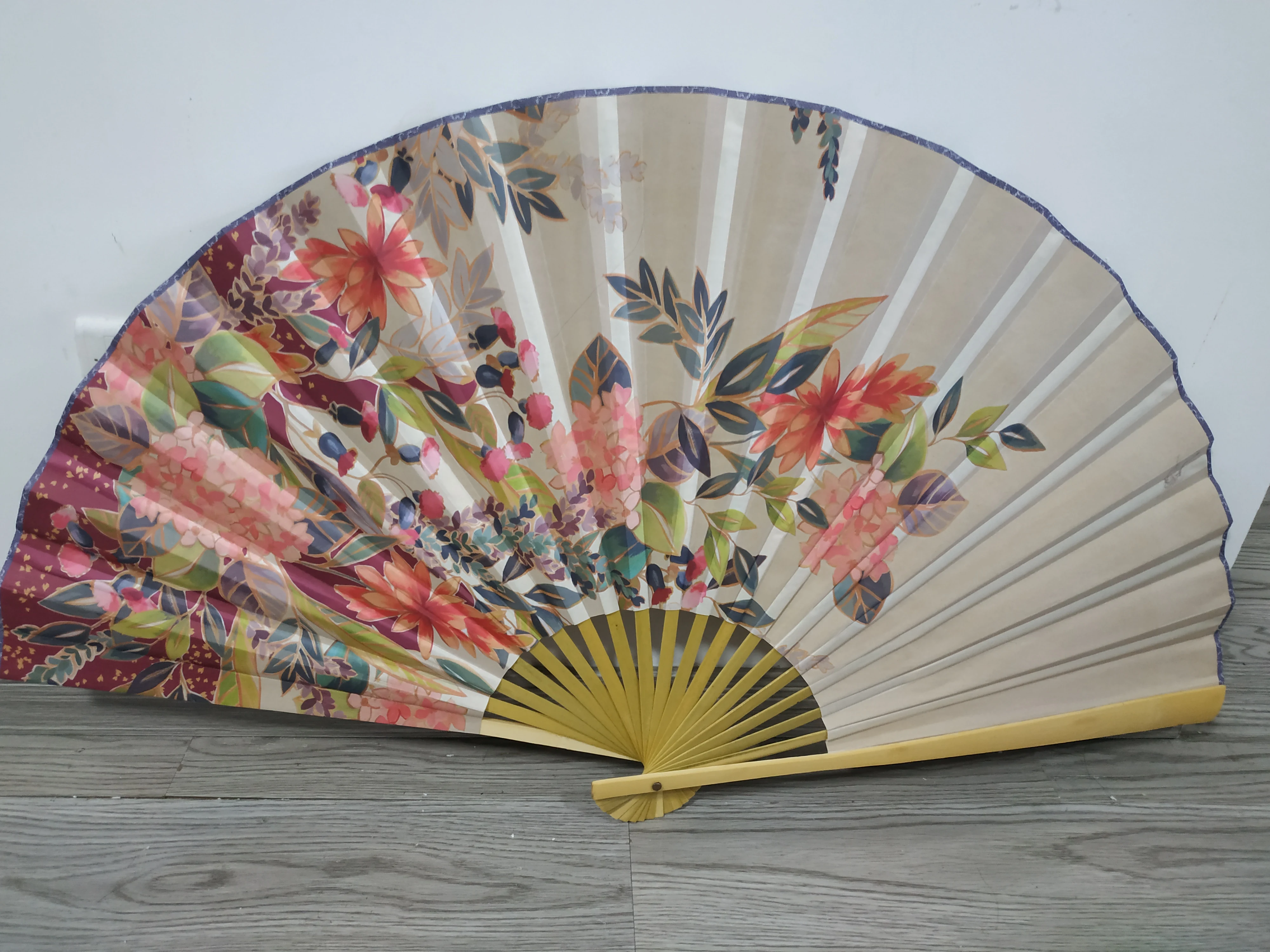 FAREA Giant Large Size Wall Fan 90cm Bamboo Hand Fan for Decoration Display Fan