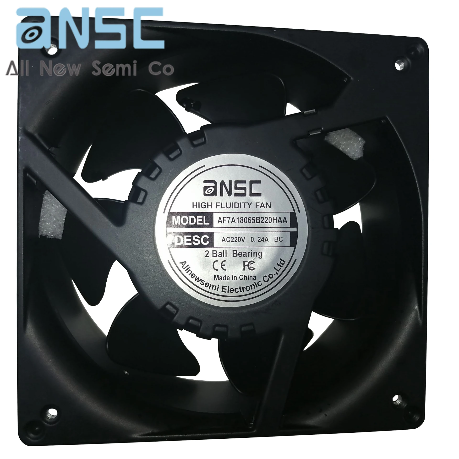 180X65mm High FLUIDITY FAN AF7A18065B220HAA 0.24A AC220V High temperature resistance metal cooling fan