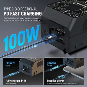 NEEWER 6800mAh 99Wh Fast Charging Smart Mini V Mount Battery NEEWER APP Control detail image