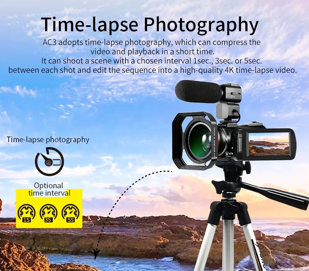 ORDRO AC3 Ghost Hunting Wifi APP Conference 4K UHD Professional Digital Video Camera