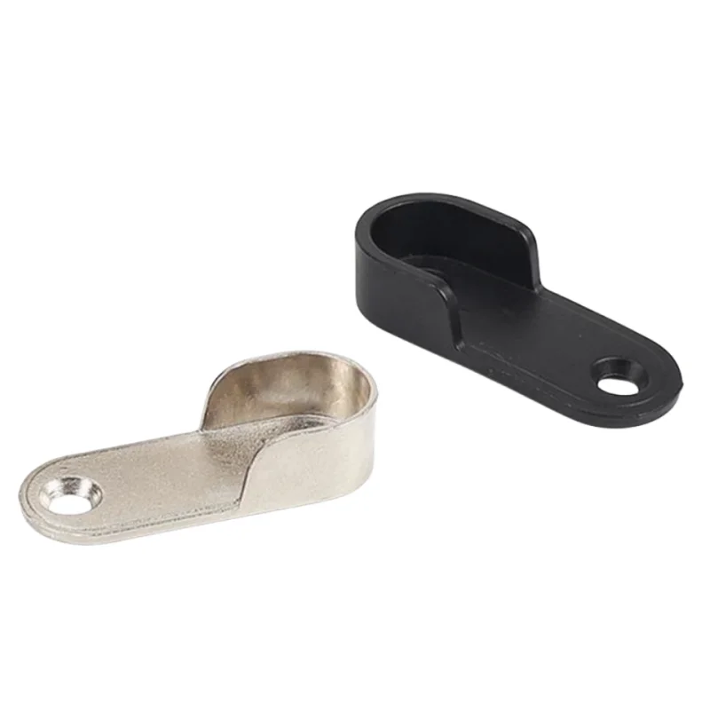 Oval Closet Rod End Supports Flange Closet Rod Holder Fit for 16mm Oval Rods Wardrobe Flange Bracket Holder