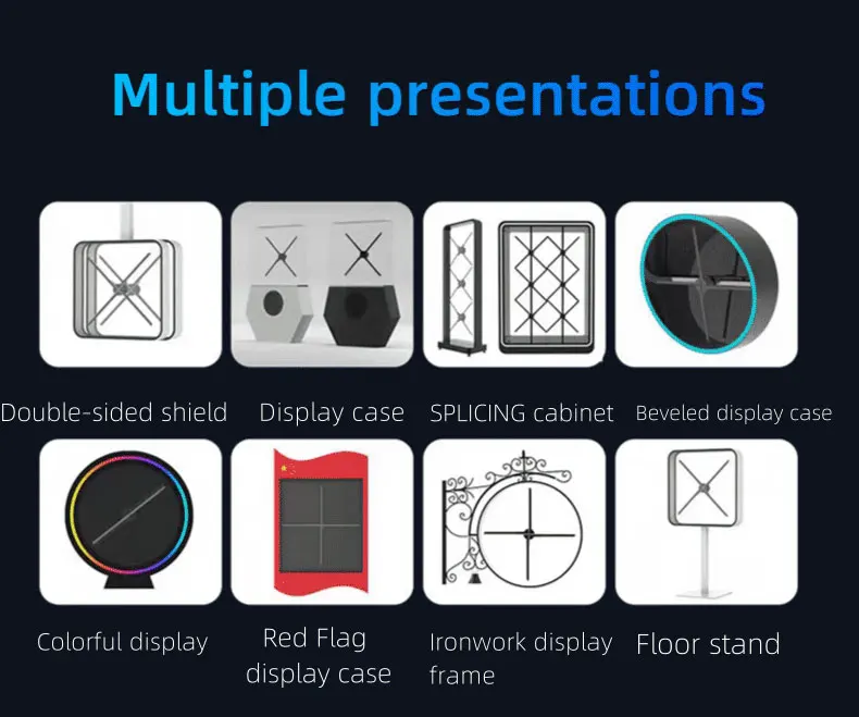 3D Hologram,T40 3D Hologram Projector Advertising Display Fan Wall-mounted  Player 3D Naked Eye LED Photo Video Fan with 224pcs LED Light Beads Remote  Control Sign for Business Shop Store Bars Airport price