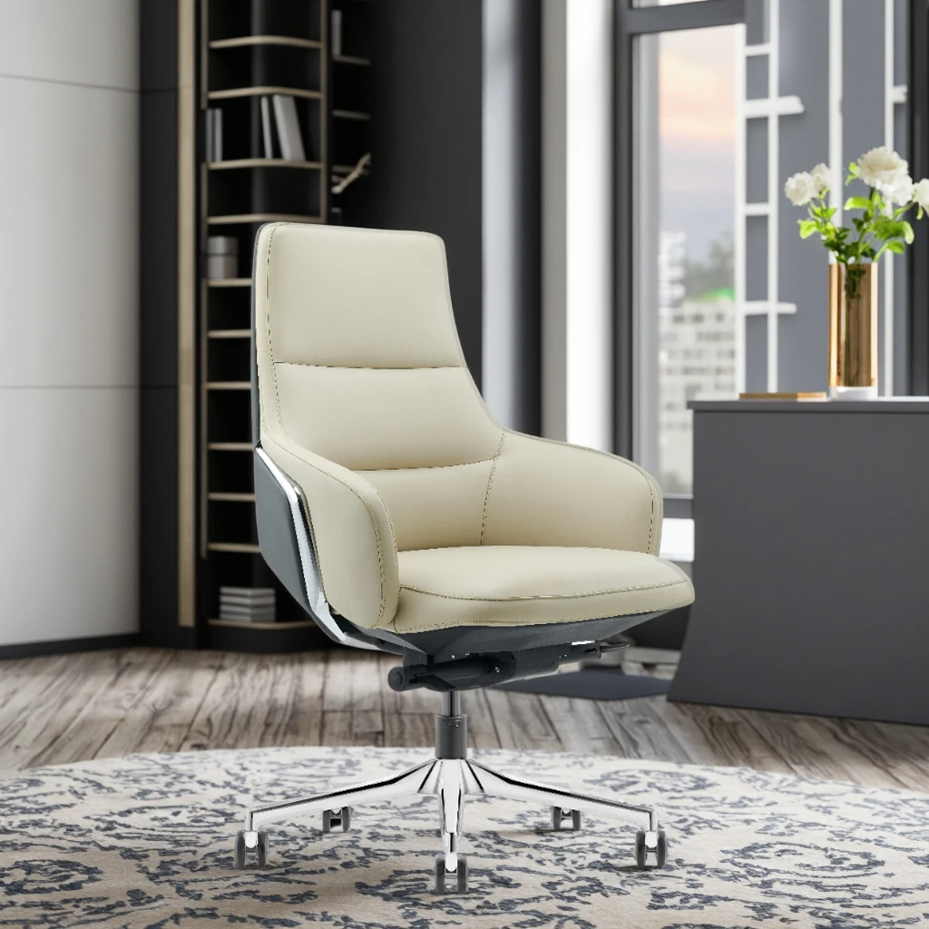 Multifunctional Leather Ergonomic Modern Office Chair with Adjustable Height for Commercial Use 4