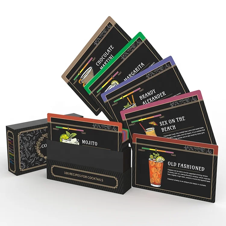 Custom Printed Cocktail Recipe Flash Cards Custom Printing Services Flash Card