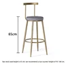 tabouret de bar hauteur d'assise 65 cm-coussin en tissu gris