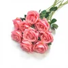 ผ้าไหมสีชมพูเข้ม-ลายดอกไม้ขนาดใหญ่