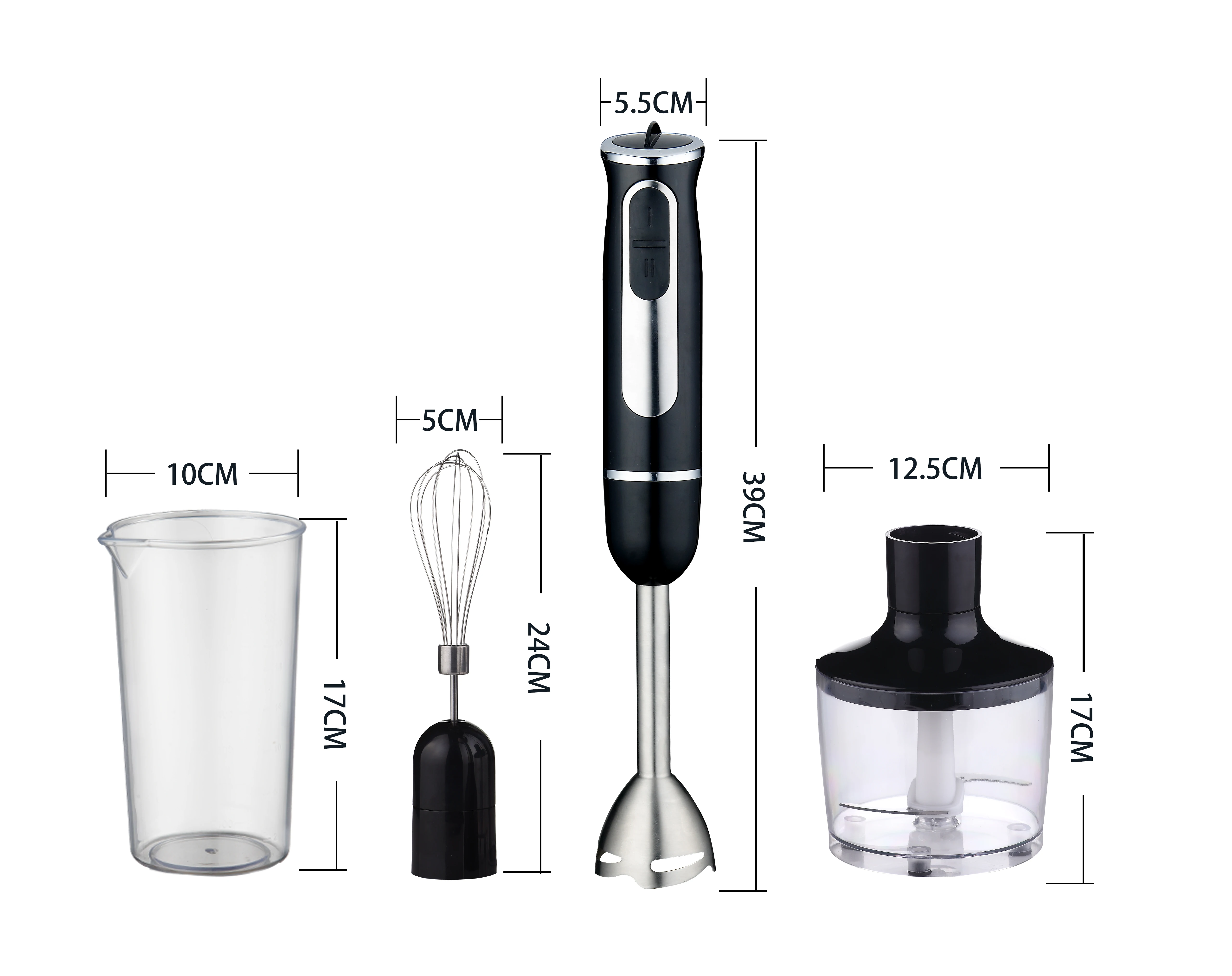 3 in 1 Hand Blender Food Processor Chopper Blender Whisk Russel Taylors 600W