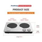 Andong Embedded Cooking Top Electric Stove Double Burner Silver Electric Coocker Plaque Chauffante