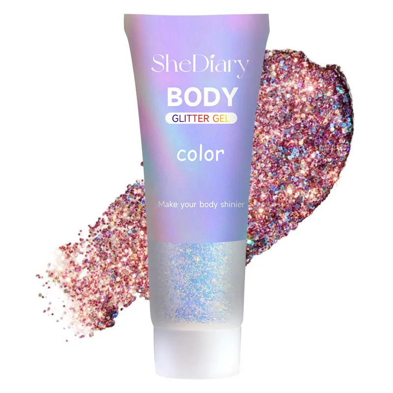 SheDiary festival fiesta gel de brillo facial Navidad lentejuelas brillo cremoso para cara y cuerpo gel ojos labio cuerpo gel brillo