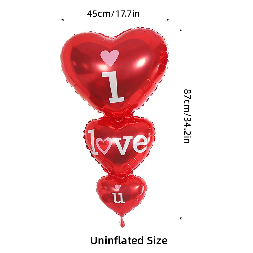 Large Conjoined Heart I Love You Aluminum Foil Helium Balloon Valentine