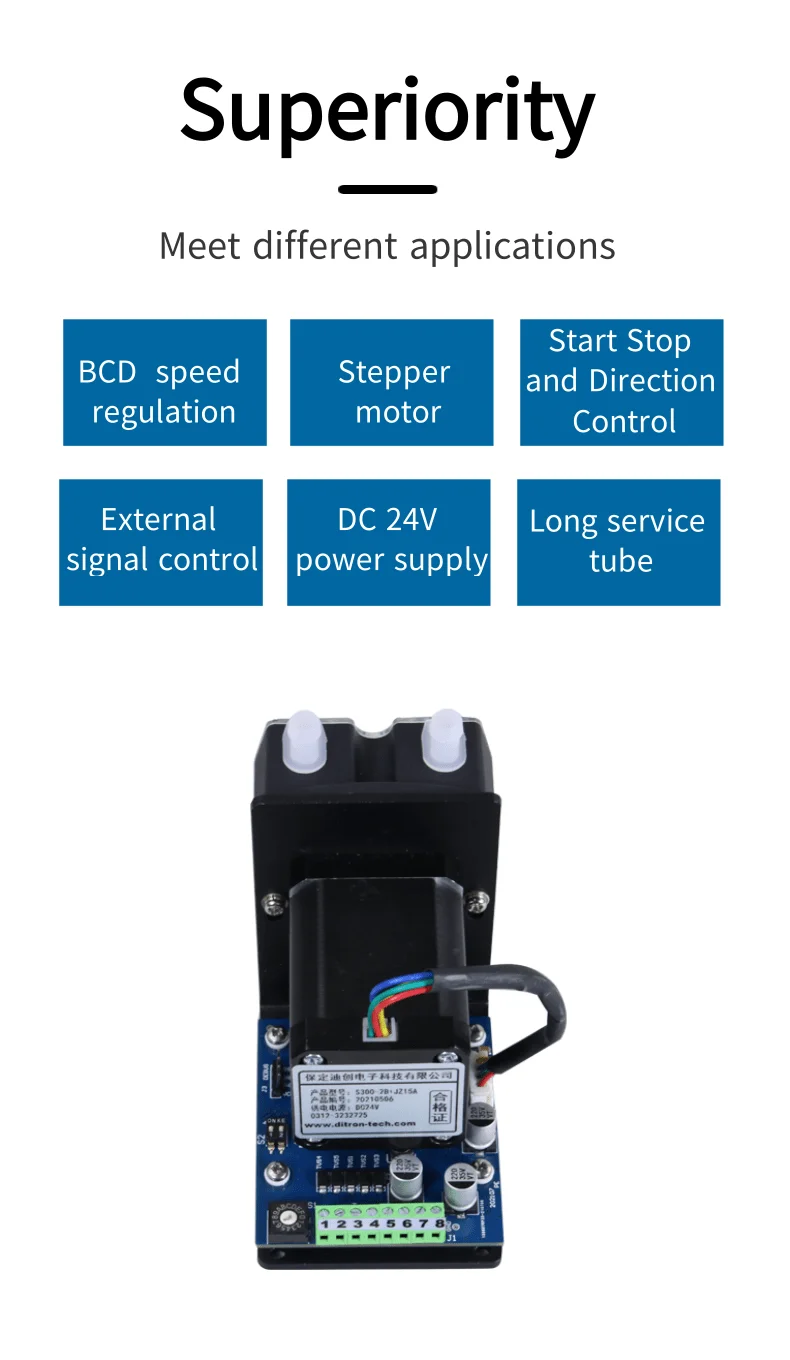 Ditrontech S3002b+jz15 Customized Dc 24v Peristaltic Pump Jz15b Small