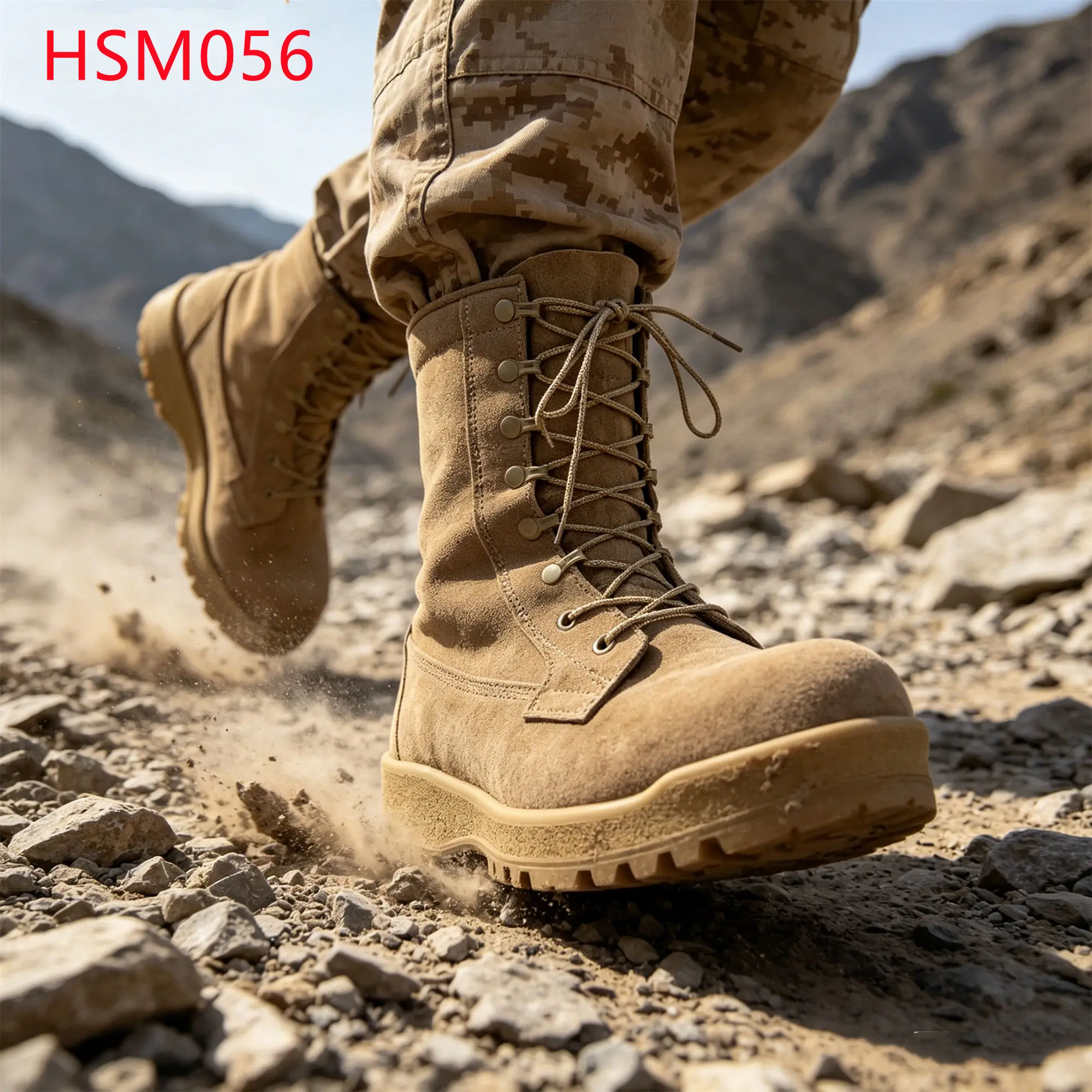 LXG,South America Popular Thick Full Natural Suede Leather Desert Boots Belleville Marching Boots with Detachable Lining HSM056