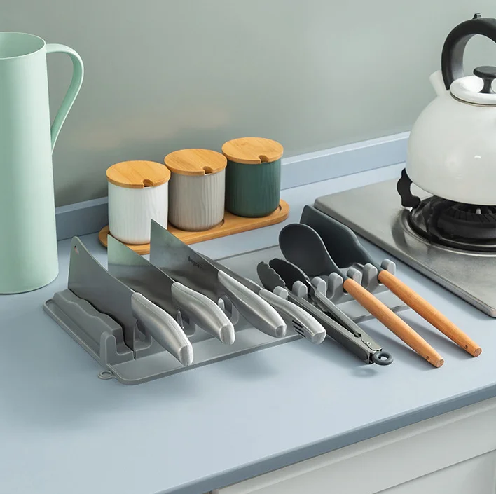 Силиконовый держатель для посуды кухонный Органайзер с подставкой капель нескольких кухонных принадлежностей ящик ножей