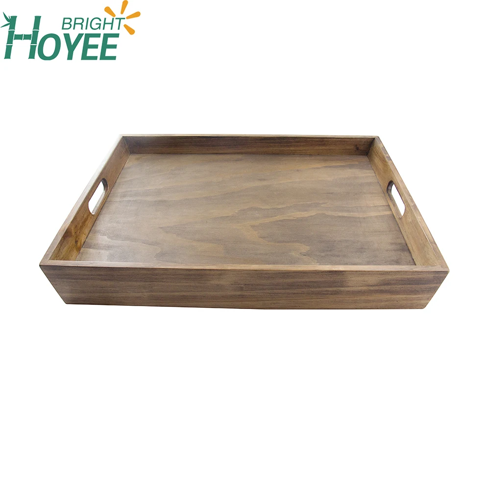 Складной поднос из натурального дерева акации с
