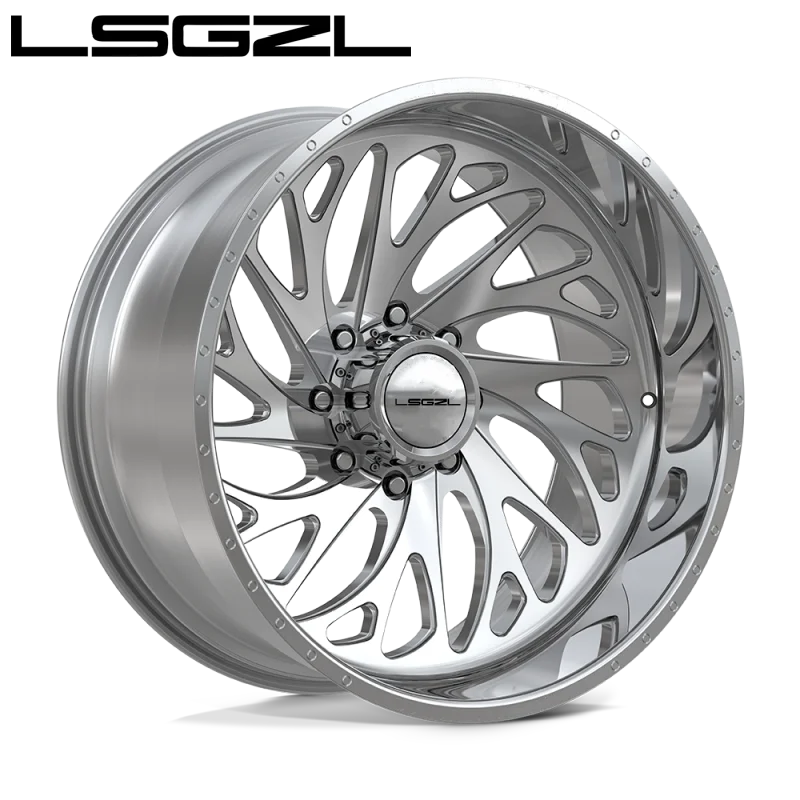 Alloy Deep Dish Polished Chrome Forged Super Single Truck Wheel For Gmc F150 20x10 / 12 / 14