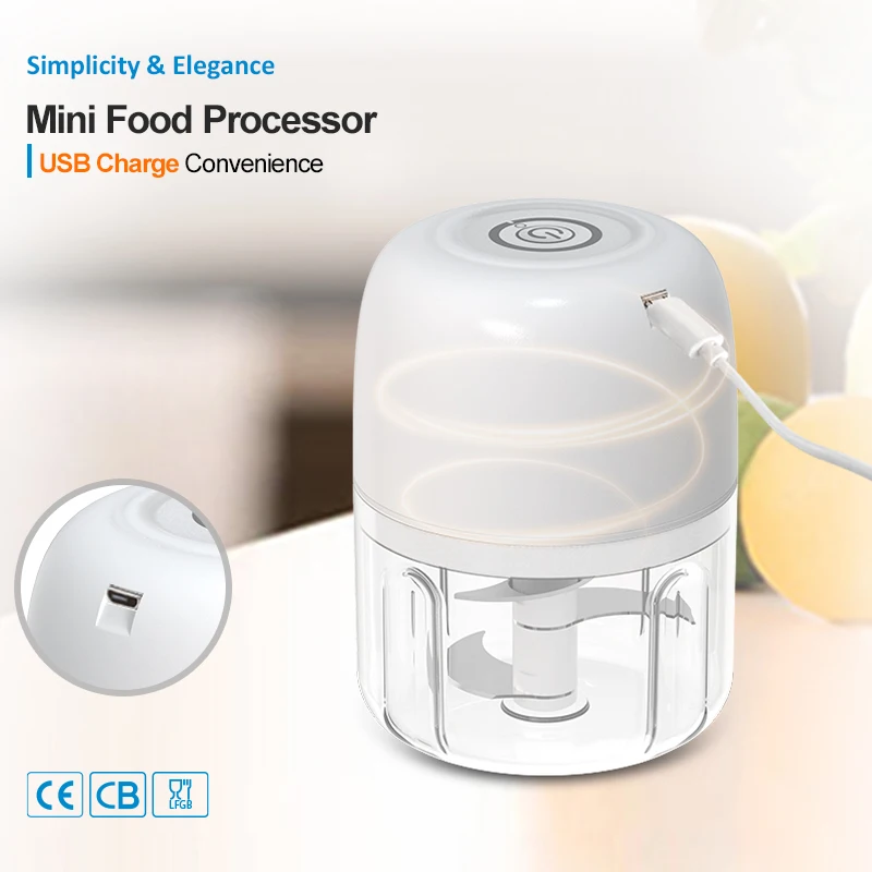 Electric Mini Garlic Chopper Kitchen Vegetable Chopper Rechargeable