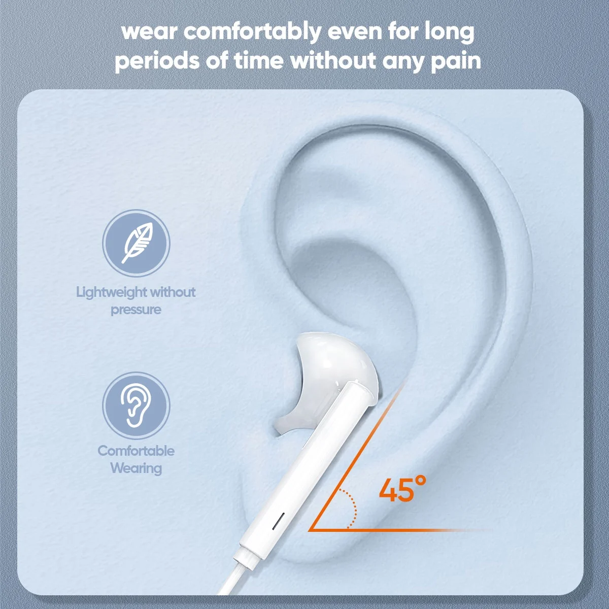 VIDVIE Stereo Real Android Digital USB Type C Handsfree Bass Mobile Wired Earphone With Mic Line Volume Control