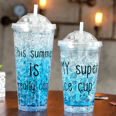 Summer Hot Sale Beach Freezing Gel Ice Cream Cup Reusable Custom Logo  Double Wall Plastic Tumbler with Lid and Straw - China Plastic Cup and  Double Wall Plastic Cup price