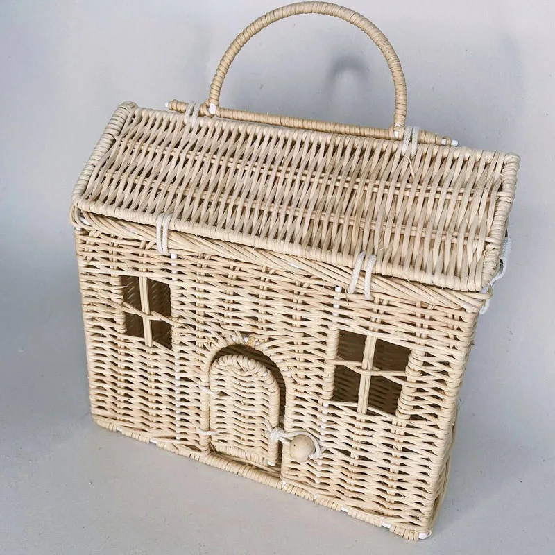 Natural Rattan Doll House Basket Bag For Kid Toy Best Price Wicker